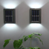 LED fali lámpa napelemes IP65 vízálló kültéri veranda kerti fali lámpa RGB fehér meleg fehér világítás dekoráció éjszakai fény