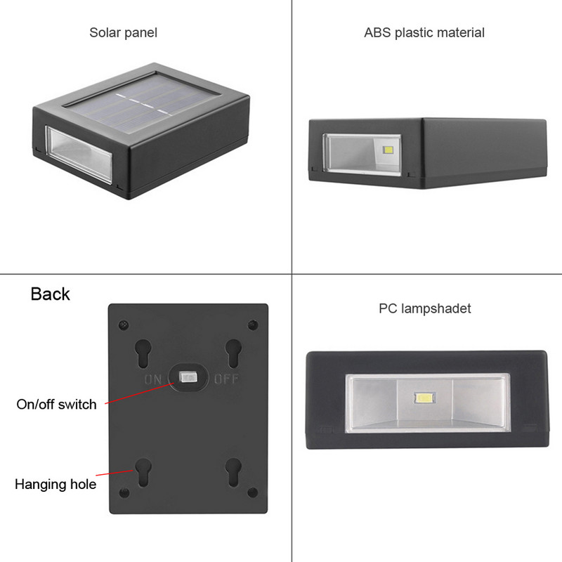 LED fali lámpa napelemes IP65 vízálló kültéri veranda kerti fali lámpa RGB fehér meleg fehér világítás dekoráció éjszakai fény