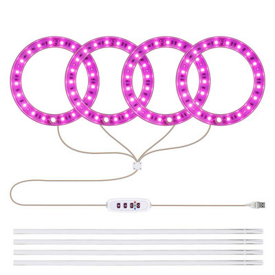Angel Ring Grow Light DC5V USB fütolamp taimede jaoks Led täisspektriga lamp siseruumide taimede seemikute jaoks Kodu Lillede seemikute lamp