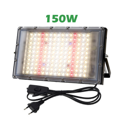 Teljes spektrumú LED növekedési lámpa 50 W 100 W 150 W hidroponikus beltéri növények termesztő lámpa üvegházi vetéshez IP65 vízálló