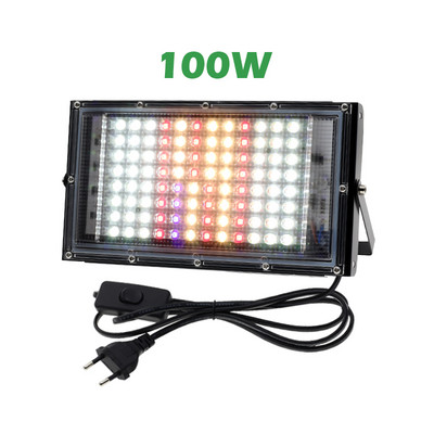 Teljes spektrumú LED növekedési lámpa 50 W 100 W 150 W hidroponikus beltéri növények termesztő lámpa üvegházi vetéshez IP65 vízálló