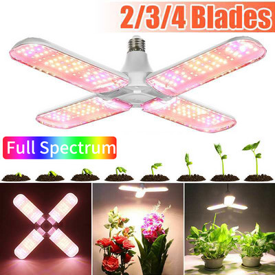 24/36/48W összecsukható LED Grow Light teljes spektrumú E27 összecsukható növénytermesztési fény fitolamp izzó beltéri növényekhez virágpalántákhoz