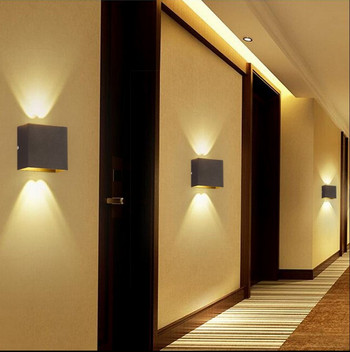 6W LED алуминиева стенна лампа Модерни нощни фонови лампи Квадратни LED стенни лампи Нощни лампи Декорация на стената на спалнята