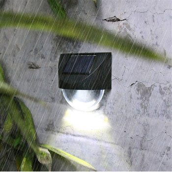 Ακρυλικά φώτα φράχτη 4 τμχ Αδιάβροχο ηλιακό LED φωτιστικό τοίχου εξωτερικού χώρου για σκαλοπάτια στο κατάστρωμα Patio Walkway Garden