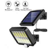 120 COB napelemes utcai lámpa LED fali lámpa kültéri vízálló mozgásérzékelős lámpák utcai elárasztó lámpák kerti húrok megvilágításához