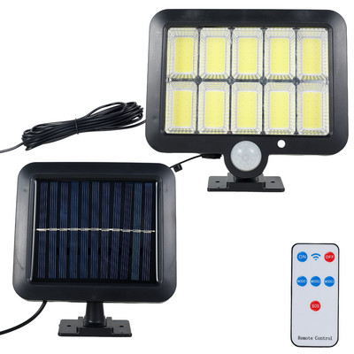 120 COB napelemes utcai lámpa LED fali lámpa kültéri vízálló mozgásérzékelős lámpák utcai elárasztó lámpák kerti húrok megvilágításához