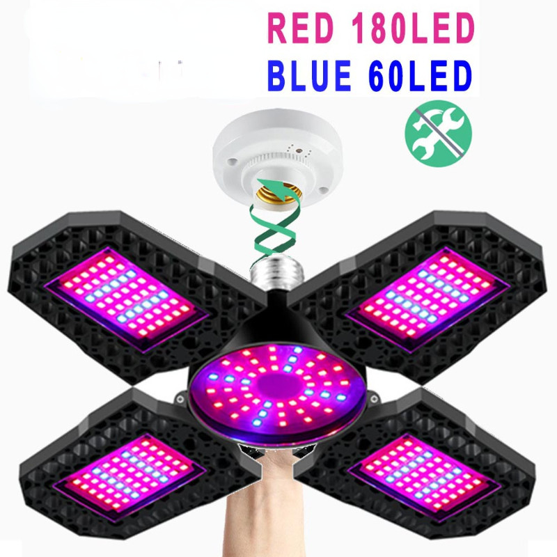 Reglarea unghiului E27/E26 Lampă fitoscopică cu spectru complet Led pentru răsaduri Lumină pentru creștere Lampă UV Fitolampă pentru plante cu semințe Cort hidroponic în creștere