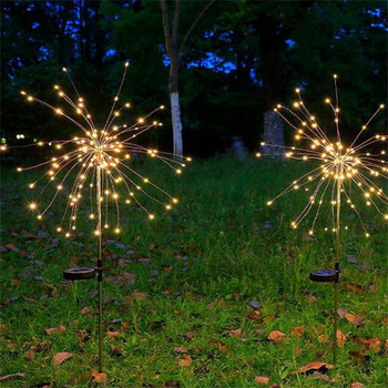 Υπαίθριος ηλιακός φωτισμός LED Firework Light Solor Light Αδιάβροχο ηλιακός κήπος String Fairy Lighting Φωτισμός γκαζόν Φώτα διακόσμησης Πεζόδρομος