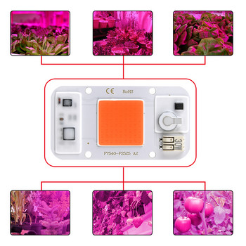 COB LED Grow Light Чип Пълен спектър AC220V 20W 30W 50W Вътрешна фито лампа за растения Разсад Цветя Hydroponic Grow Tent Light