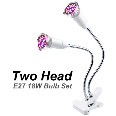 LED Grow Light E27 Fitolampy teljes spektrumú fitolámpa csipesszel palántákhoz virág Fitolamp Chambre De Culture beltéri használatra
