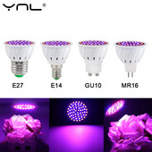 2 vnt Led Grow lemputė E27 E14 MR16 GU10 Viso spektro LED augalų hidroponinio augimo šviesos fito lempa patalpų apšvietimo gėlių sodinukai