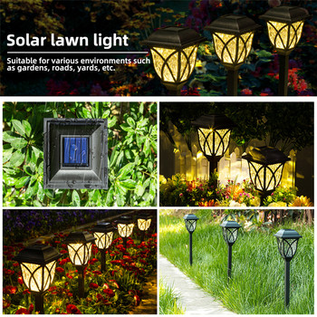 Светлини за слънчеви пътеки Външни 2бр. LED слънчеви градински светлини Водоустойчиви ландшафтни тревни лампи за пешеходна пътека Декорация на вътрешен двор