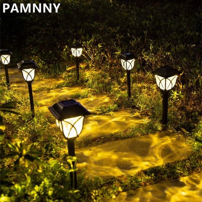 Solar Pathway Lights kültéri 2db LED napelemes kerti lámpa vízálló táj fűnyíró lámpák sétányhoz terasz udvari dekorációhoz