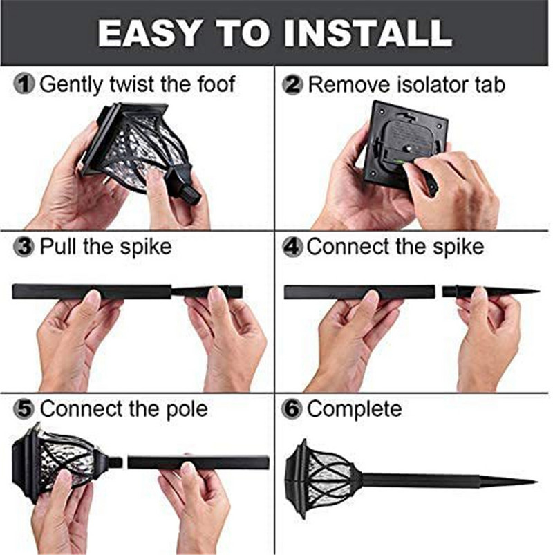 Päikeseraja valgustid välistingimustes 2 tk LED päikeseenergia aiavalgusti veekindlad maastiku murulambid kõnniteede siseõue siseõue kaunistamiseks