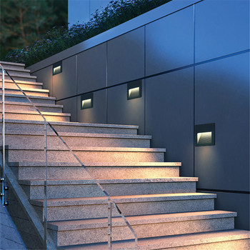 3W IP65 Αδιάβροχο φωτιστικό εξωτερικού χώρου LED Φωτιστικό τοίχου Step Stair Lights Ενσωματωμένο φωτιστικό τοίχου AC85~265V