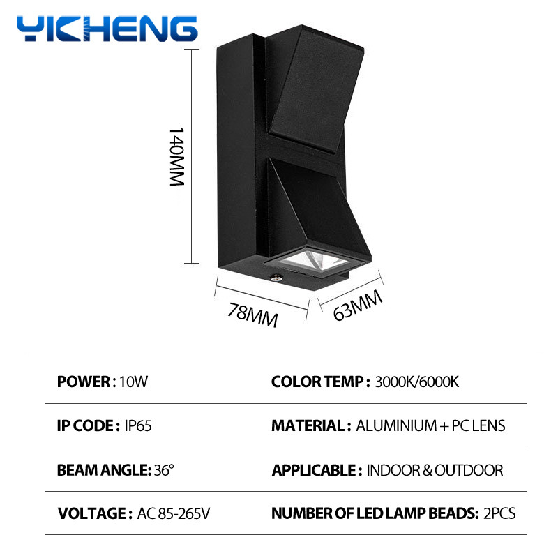 10 W LED sienas lampa āra ūdensnecaurlaidīga moderna vienkārša radoša LED pagalma lampas vārtu gaisma terase balkons dārza sienas gaisma