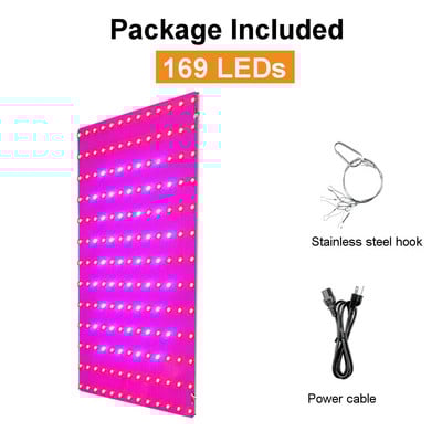 Lumină de creștere LED 2000W 3000W 81 LED-uri / 169 LED-uri Phytolamp cu spectru complet 1 comutator de mod Veg Bloom Lampă de interior pentru creșterea plantelor
