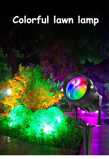 Led RGBW Наземни светлини Цветни външни водоустойчиви ярки прожектори за морава за вътрешен двор Градинска декорация Двор Беседка Вила Светлина в задния двор
