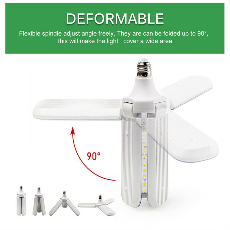 Új 24W 36W 48W összecsukható LED Grow Light teljes spektrumú E27 növénytermesztő fény fitolamp izzó beltéri növényekhez virágpalántákhoz