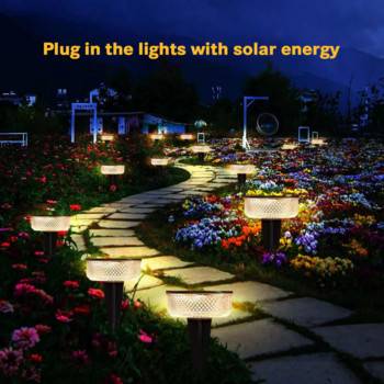 Слънчевите външни светлини за морава са водоустойчивиавтоматичен превключвател подови и наземни домашни лампи градини искри могат да се използват жилищни зони