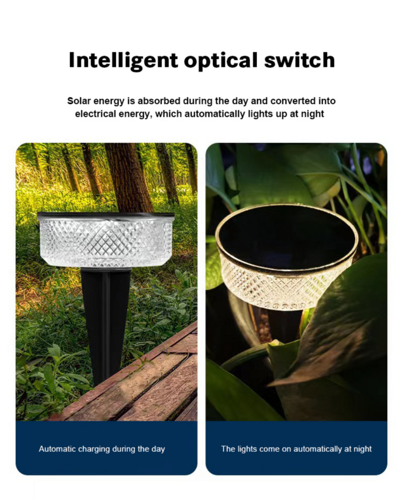 A napelemes kültéri pázsit lámpák vízállóak, automatikus kapcsolópadló és földi háztartási lámpák kerti parkok villák lakóterületei használhatók