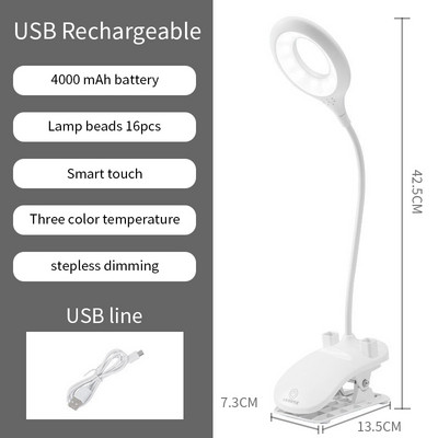Επιτραπέζιο φωτιστικό Led 3 Χρώμα Stepless Dimmable Αφής Αναδιπλούμενο Φωτιστικό Επιτραπέζιου Φωτιστικό με Φορτιζόμενη USB Δίπλα στο κρεβάτι Προστασία ματιών ανάγνωσης Νυχτερινό φως DC5V
