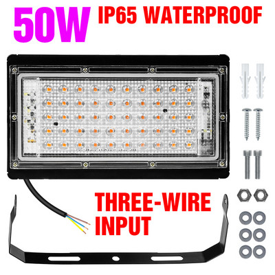 LED hidroponikus lámpa 220 V LED fitolámpák teljes spektrumú LED növényi lámpa 50 W 100 W Grow fény üvegházhatású magvak virágtermesztés világítás