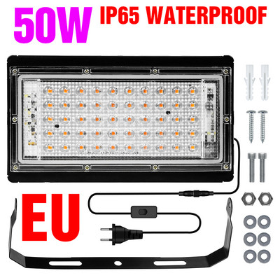 LED hidroponikus lámpa 220 V LED fitolámpák teljes spektrumú LED növényi lámpa 50 W 100 W Grow fény üvegházhatású magvak virágtermesztés világítás