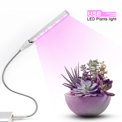 Led Grow Light USB DC 5V Fitolampy Augalams Raudona Mėlyna Led Augalų Augimo Šviesos Lempos Viso spektro Led Grow Lights Lemputės Fitolampas