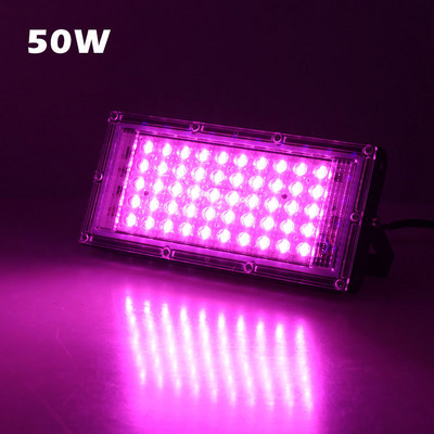 LED Grow Light teljes spektrumú 220V 110V 50W 100W 380-440NM EU dugós leddel üvegházhatású hidroponikus virágvetés fitolámpához