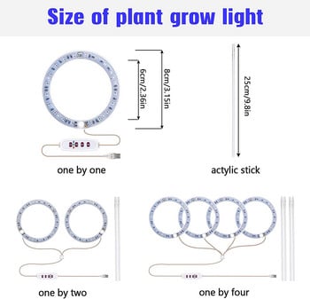 Angel Ring Plant Grow Light 5V USB Phytolamp For Plants Λάμπα Led Full Spectrum For Indoor Flower Greenhouse Seedling Home Flower