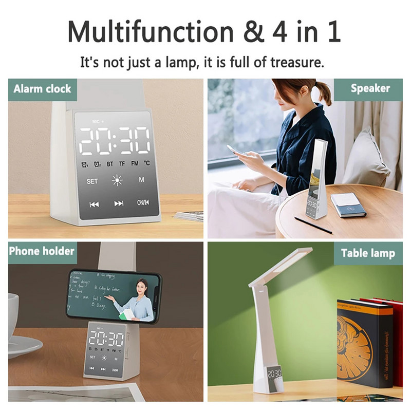 Lampă de birou cu LED, protecție ochilor, temperatură în 3 culori, reglare continuă, încărcare USB, lumină de noapte, dormitor, lămpi de masă pentru lectură