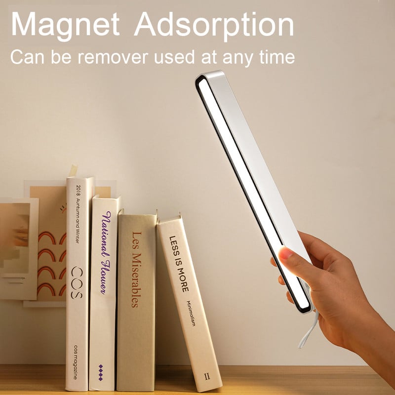 Újratölthető lámpa Asztali lámpa USB LED asztali lámpák Fokozatmentesen szabályozható Függő Mágneses Olvasó Világítás Hálószoba Éjszakai lámpa