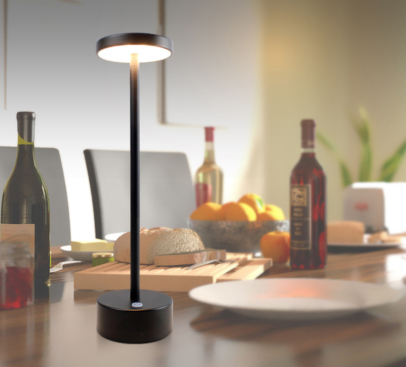 Ötvözet LED-es asztali lámpa Vízálló, újratölthető, tompított, érintéssel rendelkező fém asztali lámpák bárokhoz nappali olvasó kemping lámpa