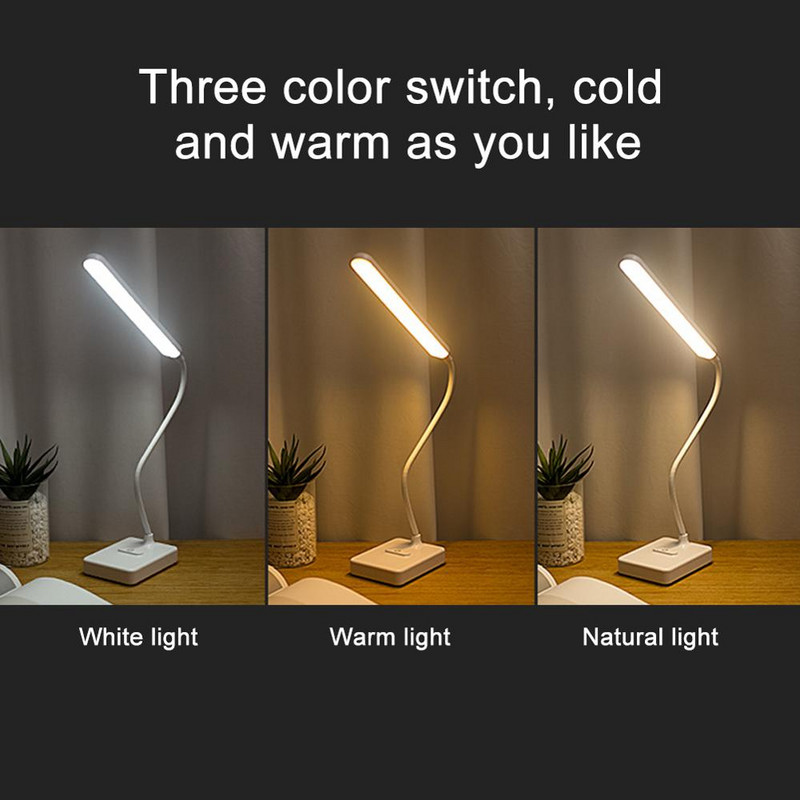 Lampă de masă LED de 2,5 W Senzor tactil Lumină de birou Baterie încorporată 3 moduri de lumină Lumină de noapte Lumină de protecție a ochilor Lampă de lectură de masă