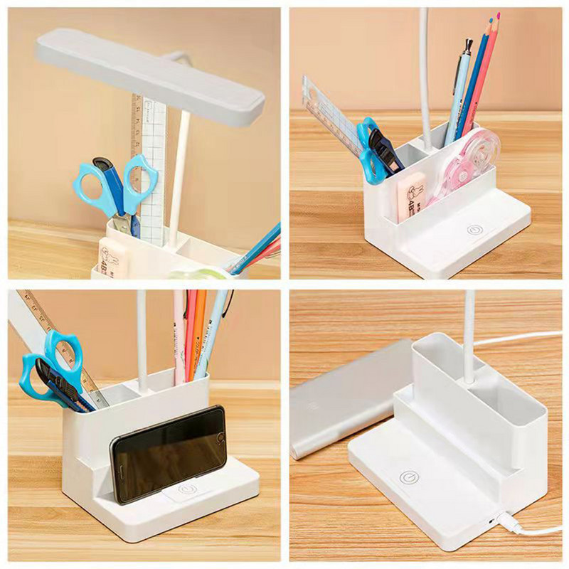 USB-laadimis-LED-lauavalgusti Multifunktsionaalne hämardav puutetundlik voodi lugemislamp Õppe-kontori silmade kaitse laualamp.