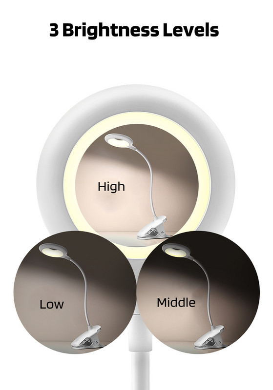 AXX LED galda lampa ar skavām Acis aizsargājošas aptumšojamas galda lampas Lasīšanas lampas Uzlādējams akumulators Elastīga nakts nakts gaisma