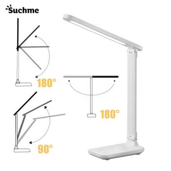 Suchme LED настолна лампа с три скорости на сензорно затъмняване, сгъваема, четене, учене, защита на очите, настолна светлина, нощни лампи за спалня 50