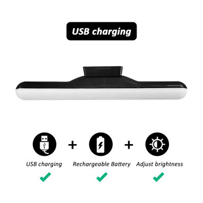 2021. gada jaunais Dropship USB uzlādes LED galda lampa, piekārta, magnētiska, nakts gaismas Pielāgojiet spilgtumu Galda lampas skapis Garderobes lampa