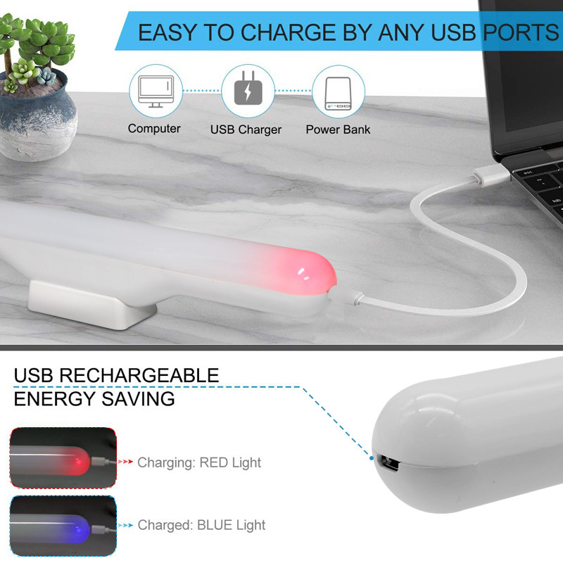 2021. gada jaunais Dropship USB uzlādes LED galda lampa, piekārta, magnētiska, nakts gaismas Pielāgojiet spilgtumu Galda lampas skapis Garderobes lampa
