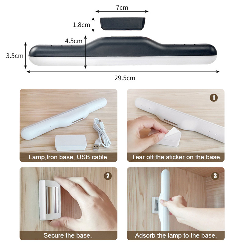 2021. gada jaunais Dropship USB uzlādes LED galda lampa, piekārta, magnētiska, nakts gaismas Pielāgojiet spilgtumu Galda lampas skapis Garderobes lampa