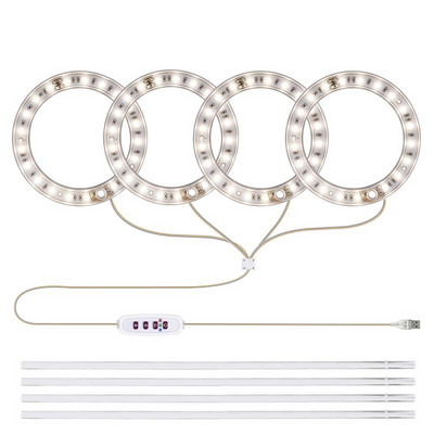 3 krāsu augu audzēšanas lampas eņģeļu gredzenu audzēšanas lampas DC5V USB fitolampa LED pilna spektra augšanas lampa iekštelpu augiem