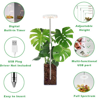 Angel Ring LED Grow Light DC5V USB Phytolamp For Plants Λάμπα Led Full Spectrum For Indoor Plant Seedlings Home Flower Succulet