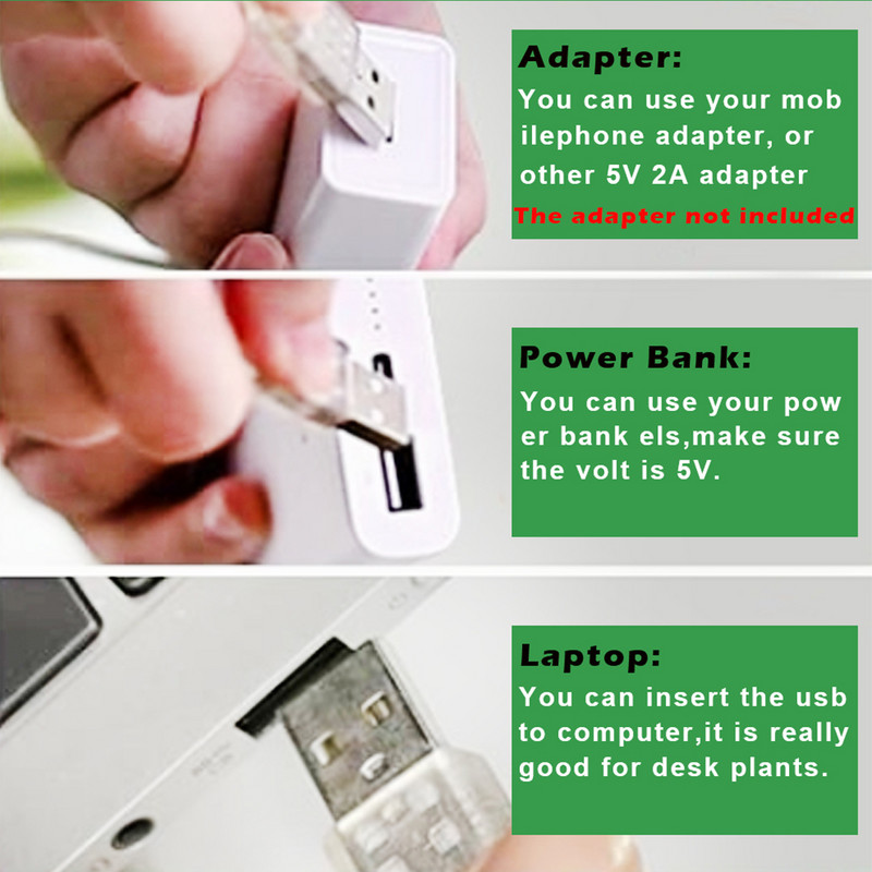 Angel Ring LED kasvuvalgusti DC5V USB fütolamp taimedele Led täisspektriga lamp siseruumide taimede seemikute jaoks Home Lille Succulet