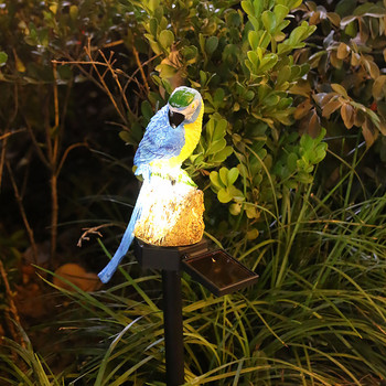 Творчески папагал Слънчева светлина Външна водоустойчива щепсел за градинска морава Пейзажна светлина Градинска декорация Заземяваща щепселна лампа