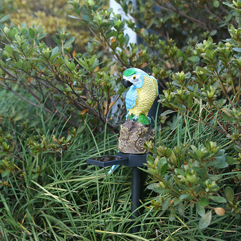 Творчески папагал Слънчева светлина Външна водоустойчива щепсел за градинска морава Пейзажна светлина Градинска декорация Заземяваща щепселна лампа