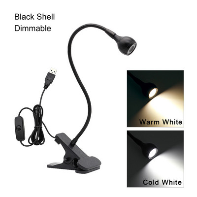 1 x kliptartó USB LED asztali lámpa szabályozható, rugalmas asztali lámpa gyerekeknek, olvasókönyv lámpa otthoni hálószobába nappaliba