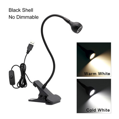 1 x kliptartó USB LED asztali lámpa szabályozható, rugalmas asztali lámpa gyerekeknek, olvasókönyv lámpa otthoni hálószobába nappaliba