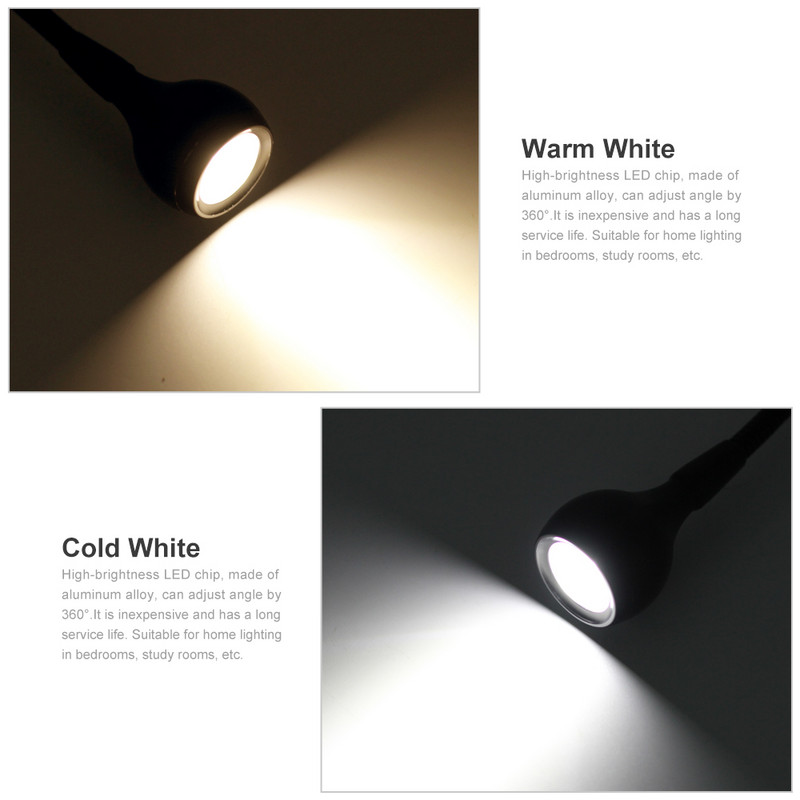 1 x kliptartó USB LED asztali lámpa szabályozható, rugalmas asztali lámpa gyerekeknek, olvasókönyv lámpa otthoni hálószobába nappaliba