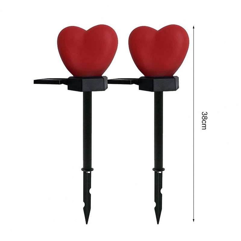 LED-es ösvénylámpa 2db romantikus szív alakú karólámpa Elegáns, aranyos műanyag kertbe